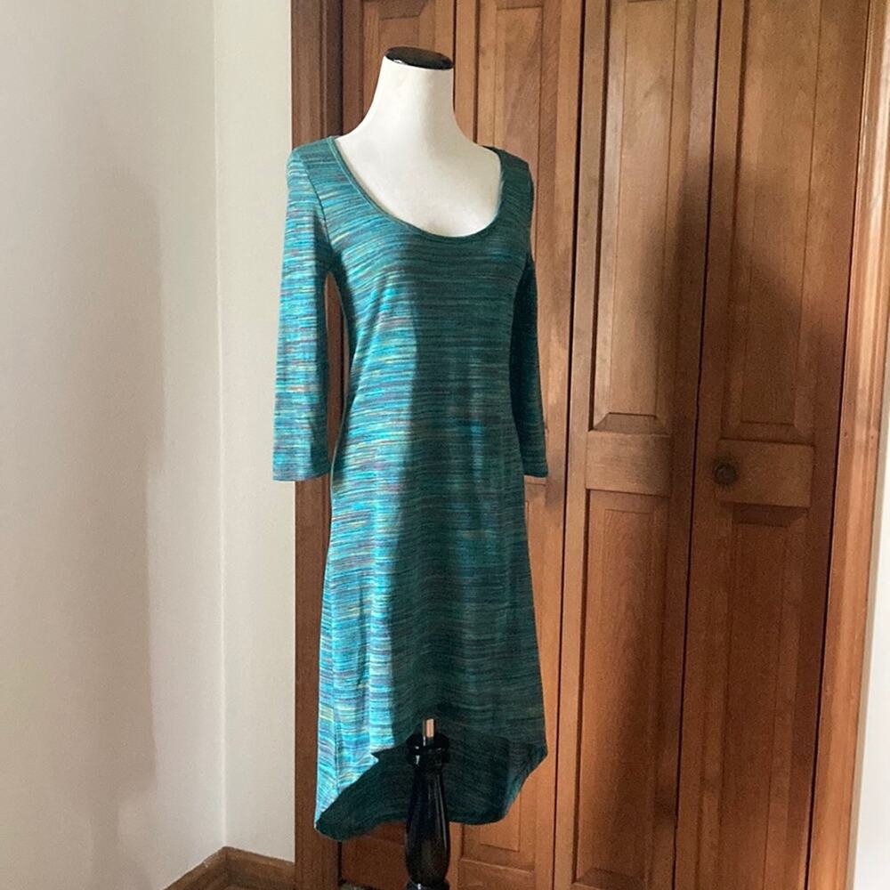 Almost Famous Green Knit Pullover High Low Dress, Size M
